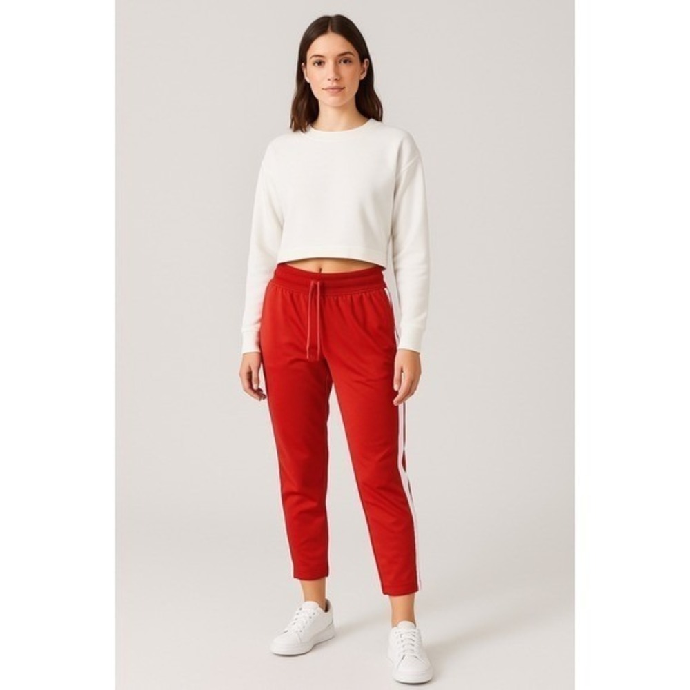Puma Red T7 Track Pants White Side Stripe Joggers XL Blokecore Casual Chic 87-01